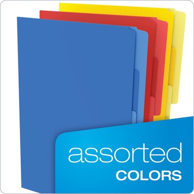 Pendaflex Divide it Up Recycled File Folder, 1/3-Cut Tab, Assorted, Letter Size, Assorted Colors, 12