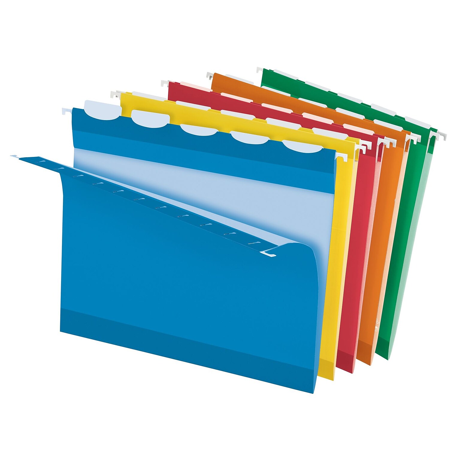 Pendaflex Ready-Tab 5-Tab Reinforced Hanging File Folders, Letter Size, Multicolor, 25/Box (42592)