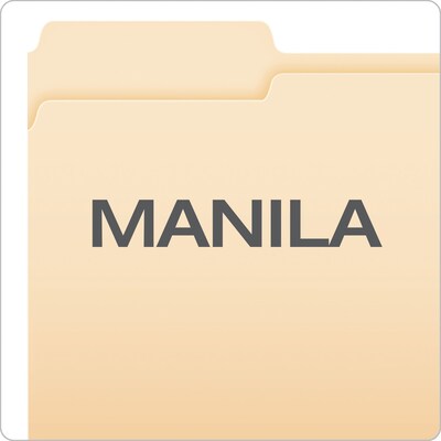 Pendaflex File Folder, 1/3-Cut Tab, Assorted, Letter Size, Manila, 50/Pack (54459EE)