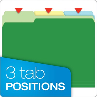 Pendaflex Double Stuff 3-Tab File Folder, Letter Size, Multicolor, 50/Box (ESS54460)