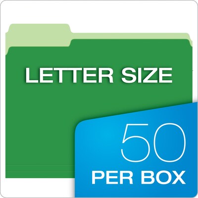 Pendaflex Recycled File Folder, 1/3-Cut Tab, Assorted, Letter Size, Multicolor, 50/Box (54460EE)