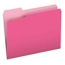 PendaFlex® Two-Tone Color File Folders, Letter size, Pink, 100/pack