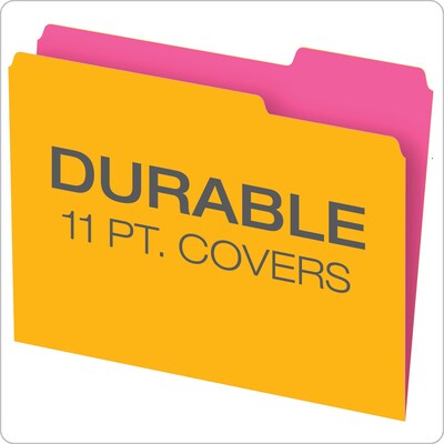 Pendaflex Glow Twisted Recycled File Folder, 1/3-Cut Tab, Assorted, Letter Size, Assorted Colors, 12/Pack (40526)
