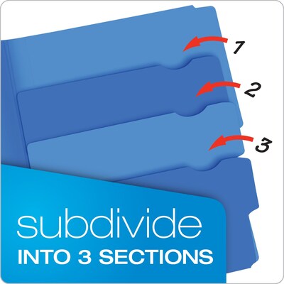 Pendaflex Recycled File Folder, 1/3-Cut Tab, Assorted, Letter Size, Assorted Colors, 24/Pack (10772)
