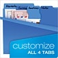 Pendaflex® Divide It Up® 4-Tab File Folder, Letter Size, Multicolor, 24/Pack (10772)
