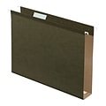 Pendaflex Box Bottom 5-Tab Hanging File Folders with 2 Expansion, Letter Size, Green, 25/Box (4152X