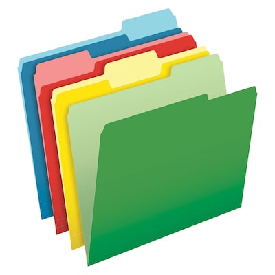 Pendaflex CutLess 3-Tab File Folder, Letter Size, Multicolor, 100/Box (48440)