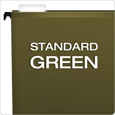 Pendaflex SureHook® 5-Tab Hanging File Folders, Letter Size, Green, 20/Box (6152 1/5)