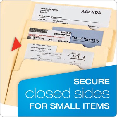 Pendaflex Recycled File Folder, 1/3-Cut Tab, Assorted, Letter Size, Manila, 24/Pack (10770)