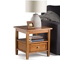 Simpli Home Warm Shaker 19 1/2H x 20W x 18L Solid Wood End Table; Honey Brown