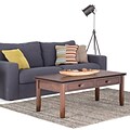 Simpli Home Artisan 18H x 46W x 22L Solid Wood Coffee Table; Medium Auburn