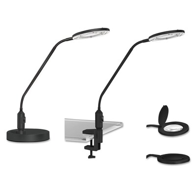 Alera® Desktop LED Magnifier Lamp, 19? High, Black