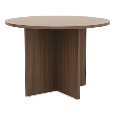 Alera Valencia Round Conference Table w/ Legs, Modern Walnut (ALEVA7142WA)