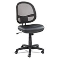 Alera® Interval Series Swivel/Tilt Mesh Chair, Black Leather