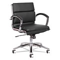 Alera® Neratoli Low-Back Slim Profile Chair, Black Soft Leather, Chrome Frame