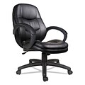 Alera® PF Series Mid-Back Leather Office Chair, Black Leather, Black Frame