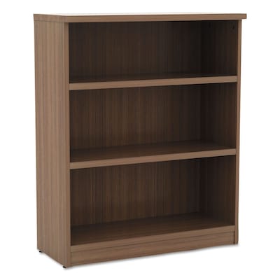 Alera Valencia Series Bookcase, 3-Shelf, 31.75 W, Modern Walnut (ALEVA634432WA)