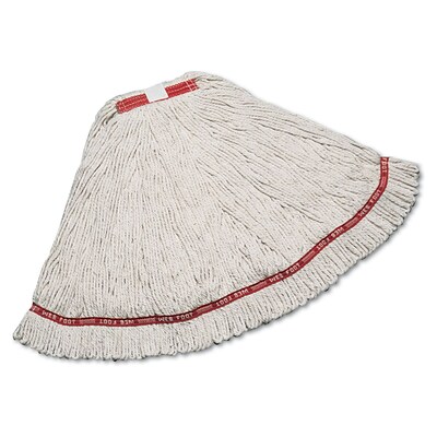 Rubbermaid® Microfiber Web Foot Wet Mop, White, Large, 1 in Headband, 6/Count
