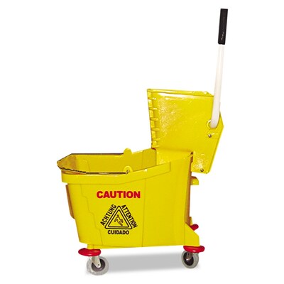 Magnolia Yellow Plastic Mop Bucket with Wringer, 35 qt.