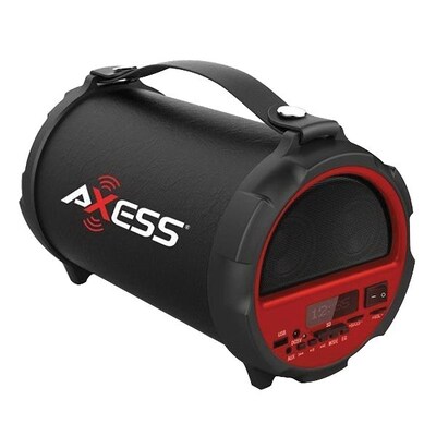 Axess® Indoor/Outdoor HIFI Bluetooth Speaker with 4 Subwoofer/Vibrating Disk, Red (SPBT1037)