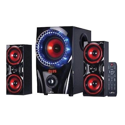 BeFree Sound 60 W 2.1 Channel Surround Sound Bluetooth Speaker System, Red (BFS-99X)