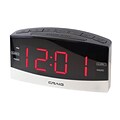 Craig Dual Alarm Clock Radio with 1.8 LED Display, Black/Silver (CR41805)