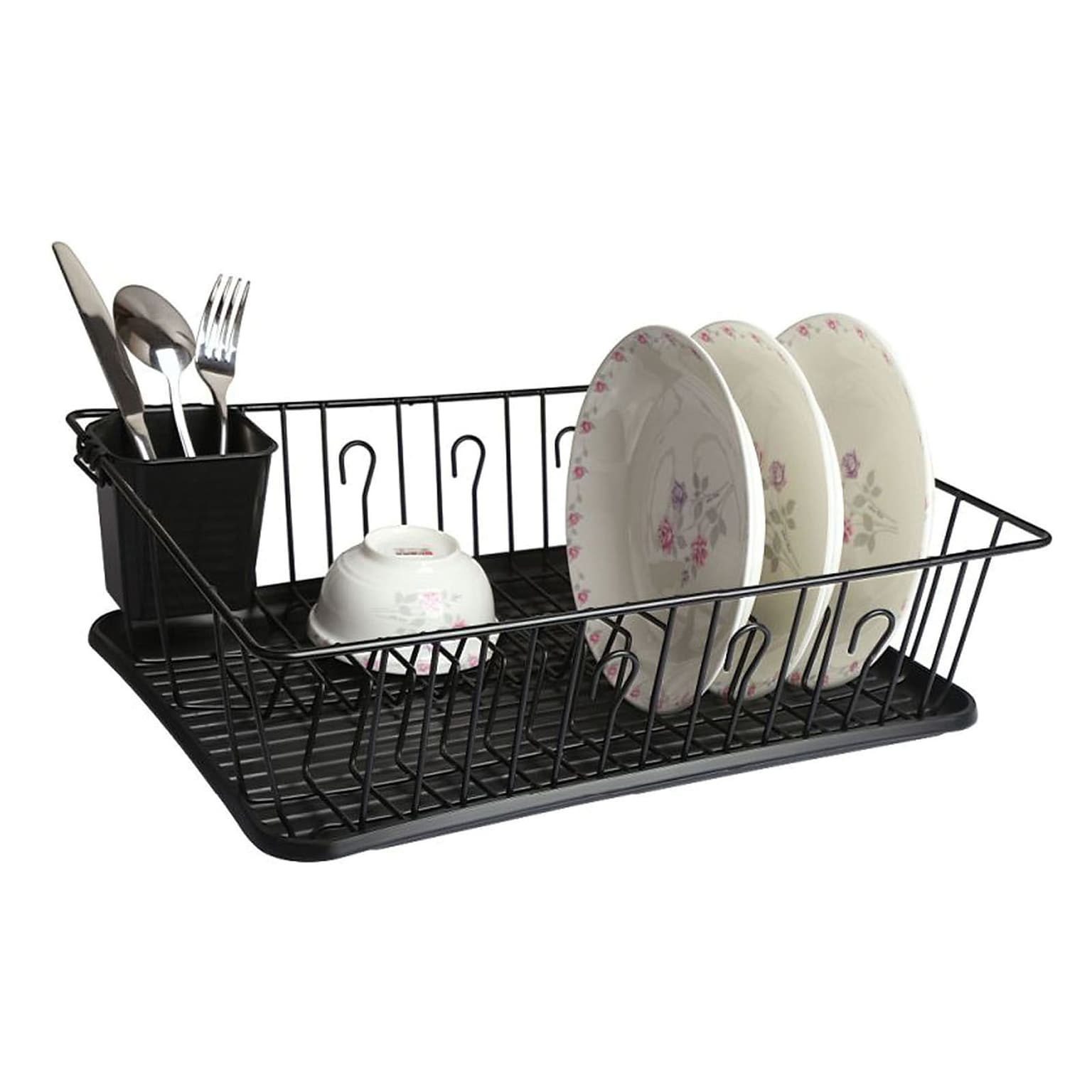 Mega Chef 17 1/2 Dish Rack, Black (92596408M)