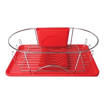 Mega Chef 17 Dish Rack, Red/Silver (92596409M)