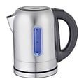 Mega Chef Stainless Steel Electric Tea Kettle with 5 Preset Temperature, 1.7 ltr, Black/Silver (9709