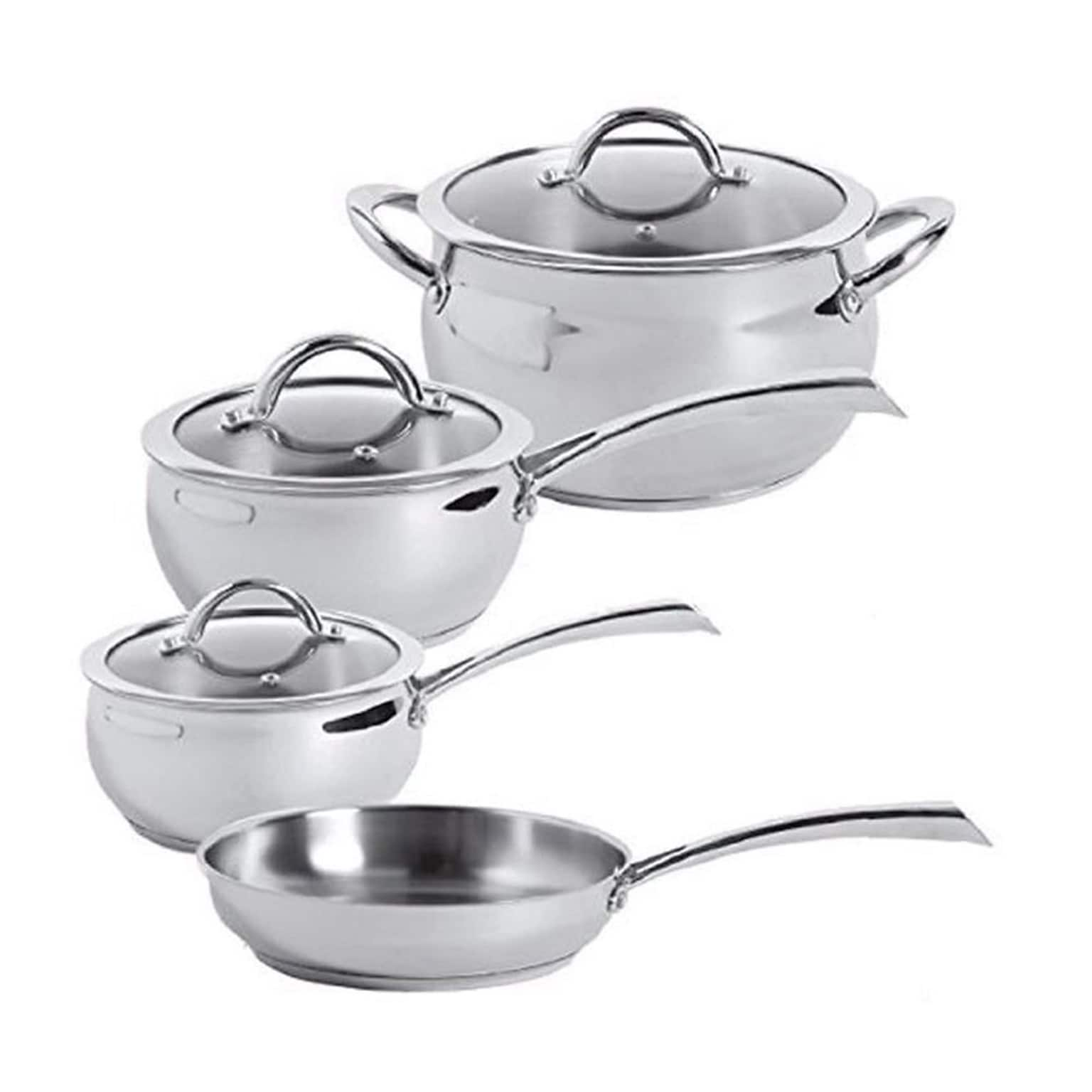 Oster Derrick 7 Piece Stainless Steel Cookware Set, Silver (104392.07)