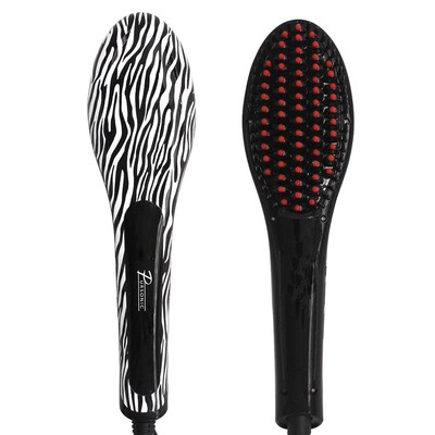 Pursonic® Electric Hair Straightener Brush, Zebra (HBS180)