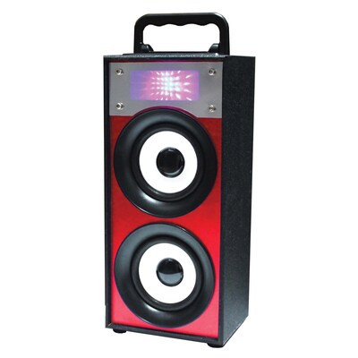 QFX® BT-139 5 W Portable Multimedia Bluetooth Speaker with FM Radio, Red