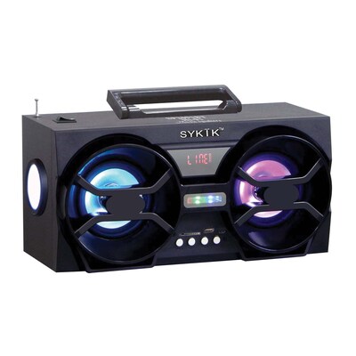Sykik™ SP2091BT 10 W Bluetooth Boombox with SD/MMC/USB FM Radio, Black