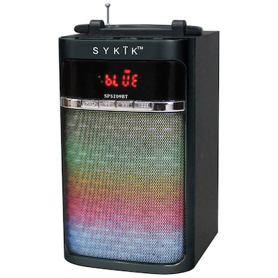 Sykik™ 6 W Portable Bluetooth Speaker with Color Changing Light Show, Black (SP5209BT)