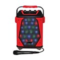 Technical Pro Rechargeable LED Speaker with Wired Microphone, Ferrari Red (WASP460)