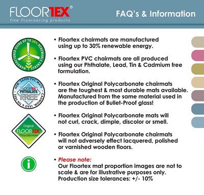 Floortex Cleartex Unomat Hard Floor and Carpet Tiles Chair Mat, 35" x 47", Clear Polycarbonate (128920ERA)