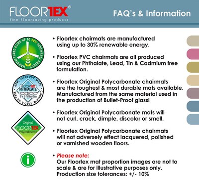 Floortex® Ultimat® 48" x 60" Rectangular with Lip Chair Mat for Hard Floors, Polycarbonate (1215219LR)
