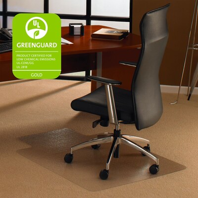 Floortex Cleartex Ultimat Lipped Chair Mat for Carpets up to 1/2", 48" x 53", Clear Polycarbonate (FLR1113423LR)