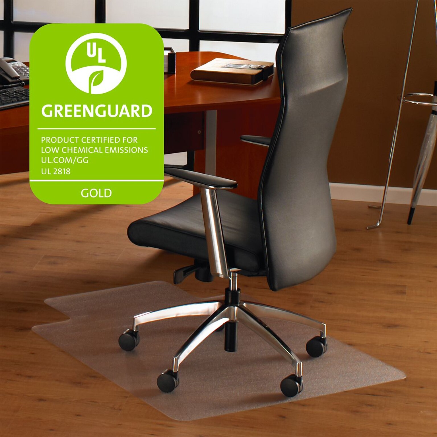 Floortex® Ultimat® 48 x 60 Rectangular with Lip Chair Mat for Hard Floors, Polycarbonate (1215219LR)