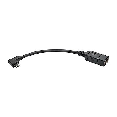 Tripp Lite U052-06N-RA 0.5 USB Type A to Micro USB Type B Female/Male OTG Adapter Cable, Black