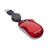 Verbatim Mini Travel Optical Mouse, Commuter Series; Red