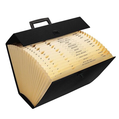 Wilson Jones® 21 Pocket Portable Files, 10 x 15 1/2, Black