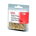 ACCO Gold Tone Jumbo Paper Clips, Gold, 50/Box (72532)