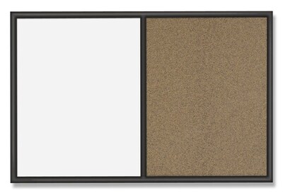 Quartet® Standard Combination Whiteboard/Cork Bulletin Board, 3 x 2, Black