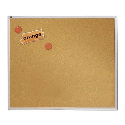Quartet® Natural Cork Bulletin Board, 4 x 4, Aluminum Frame