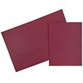 JAM Paper® Two-Pocket Textured Linen Business Folders, Burgundy, 6/Pack (35113D)
