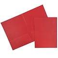 JAM Paper 2-Pocket Textured Linen Business Folders, Red, 25/Pack (386LREA)