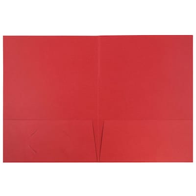 JAM Paper Two-Pocket Textured Linen Business Folders, Red, 6/Pack (386LRED)