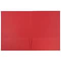 JAM Paper 2-Pocket Textured Linen Business Folders, Red, 100/Box (386Lreb)