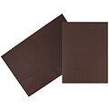 JAM Paper Two-Pocket Textured Linen Business Folders, Chocolate Brown, 6/Pack (386LBRD)